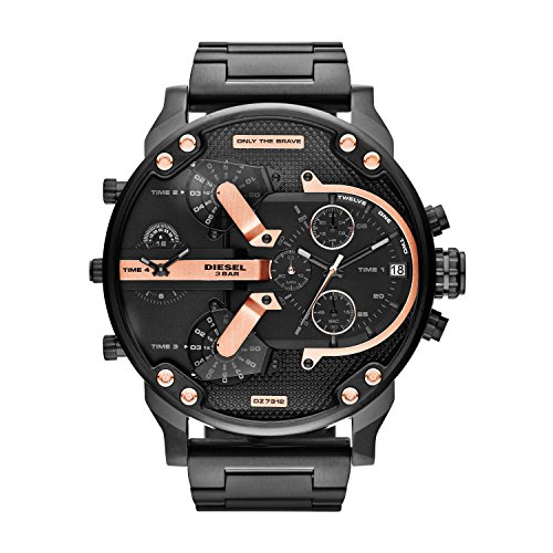 Diesel Herren Mr. Daddy Chronograph, 57 mm Gehäusegröße, Edelstahluhr