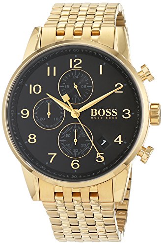 BOSS Chronograph Quarz Uhr für Herren mit Gelbgoldfarbenes Edelstahlarmband - 1513531
