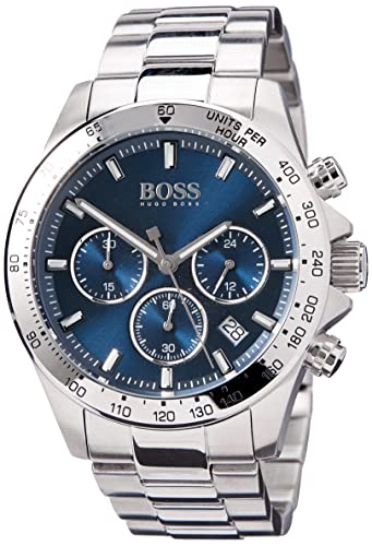BOSS Chronograph Quarz Uhr für Herren mit Silbernes Edelstahlarmband - 1513755