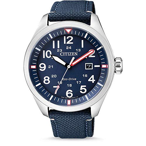Citizen Herren Analog Quarz Uhr mit Nylon Armband AW5000-16L