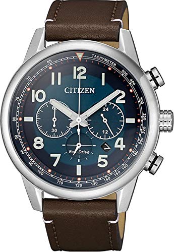 Citizen Herren Analog Eco-Drive Uhr mit Leder Armband CA4420-13L