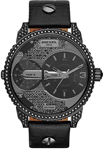 Diesel Herren-Armbanduhr Analog Quarz Leder DZ7328