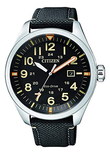 Citizen Herren Analog Quarz Uhr mit Nylon Armband AW5000-24E