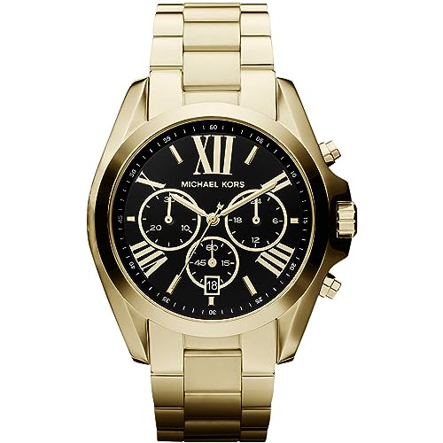 Michael Kors MK5739 Bradshaw Chronograph Uhr Damenuhr Edelstahl 100m Analog Chrono Datum Gold