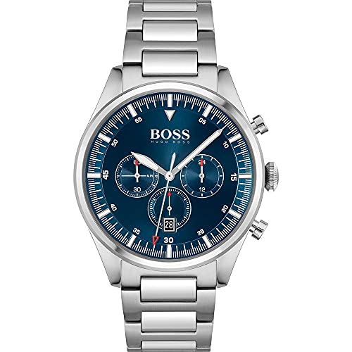 BOSS Herren Chronograph Quartz Uhr mit Edelstahl Armband 1513867