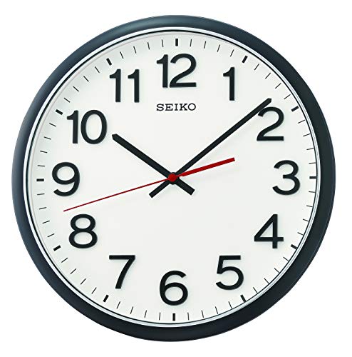 Seiko Wanduhr schwarz Kunststoff Schleichende Sekunde QXA750K