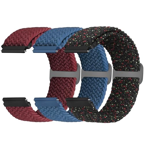 19mm Geflochtenes Solo Loop Nylon Sport Armband Kompatibel mit Willful/YAMAY/Letsfit/LETSCOM/TEMINICE/LIFEBEE/Lintelek ID205 ID205L ID205G ID205S ID205U Damen Herren