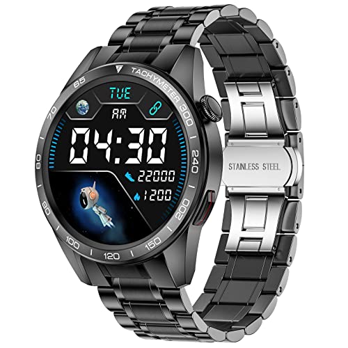 Smartwatch Herren mit Bluetooth-Anruf,1.32' HD Voll-Touchscreen Fitnessuhr mit Herzfrequenz Schlaf Monitor 10 Sportmodi, IP67 Wasserdicht Schrittzähler Armbanduhr Männer für Android iOS