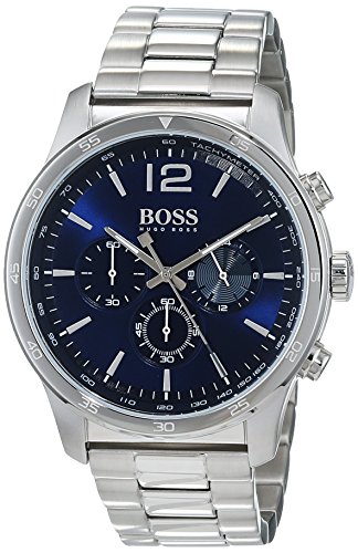 BOSS Chronograph Quarz Uhr für Herren mit Silbernes Edelstahlarmband - 1513527