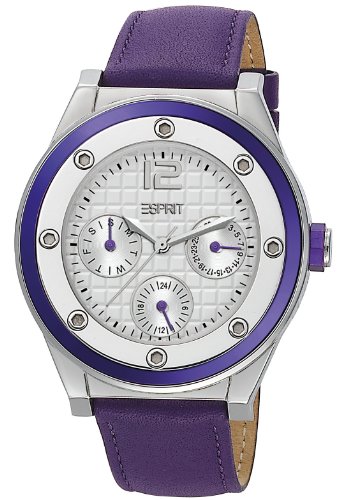 Esprit Damen-Armbanduhr Solana violett Analog Quarz Leder ES104172003