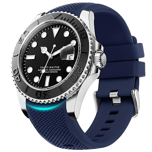 Fullmosa Smart Watch Uhrenarmband 22mm Silikon Ersatzarmband für Samsung Galaxy Watch/Huawei Watch/Garmin/Fossil, Sport Armband Keine Lücken Bicolor, 22mm Blau