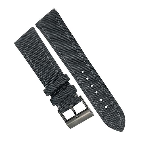 RWCCCRW Nylon Stoff Armband 22mm für Breitling Avenger Schwarz Grau Canvas Leder Uhrenarmband Dornschließe Armband Herren